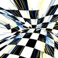 An abstract, chaotic background with a black and white checkerboard pattern. vector design Generative AI Royalty Free Stock Photo
