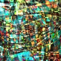 Abstract chaotic pattern with colorful translucent lines