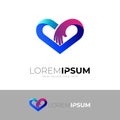Abstract charity logo template, heart design medical
