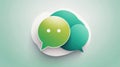 Abstract Chat Bubbles with Green Gradient Overlay on Light Background