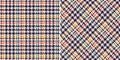 Abstract check plaid pattern tweed for dress, jacket, coat, skirt, scarf. Seamless small pixel textured multicolored dog tooth. Royalty Free Stock Photo