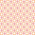 Abstract Check retro aesthetic backgrounds set with groovy daisy flowers. Royalty Free Stock Photo