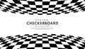 Abstract Checkerboard pattern on white background. Chess border template. Racing and speed or Victory, Success concept. Graphic Royalty Free Stock Photo