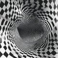Abstract Checkerboard Tunnel Illusion Royalty Free Stock Photo