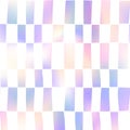 Abstract checkered groovy seamless pattern. Holographic foil gradient and white retro wavy vertical rectangle texture Royalty Free Stock Photo
