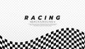 Abstract checkered round frame. Racing concept. Chess pattern on white background. Border template