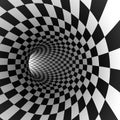 Abstract checkered round tunnel