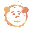 Abstract cheerful bear made of paint splatter. Careless blots and dots on light background. Careless child drawing. Vector
