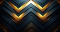 Abstract Chevron Pattern with Gold and Dark Blue Texture Royalty Free Stock Photo