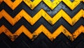 Abstract Chevron Pattern with Yellow and Black Wood Texture Wall Art Decor Royalty Free Stock Photo