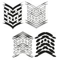 Abstract chevron shapes. Geometric line pattern. Black texture Vector element. Tiled building block set. Royalty Free Stock Photo
