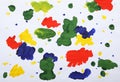 Abstract child`s painting on white paper