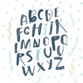 Abstract Childish Hand Drawn Alphabet Scandinavian Royalty Free Stock Photo
