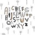 Abstract Childish Hand Drawn Alphabet. Scandinavian Style Font. Creative Kids ABC for Decoration, Invitation, Quotes