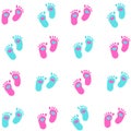 abstract children foot print pink blue color pattern background