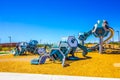 Abstract Children`s Playground Equipment At Free Public Park