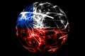 Abstract Chile sparkling flag, Christmas holiday ball concept isolated on black background