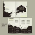 Abstract Chinese calligraphy design for half-fold brochure Royalty Free Stock Photo