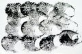 Abstract Chinese ink background. Black paint stroke texture on w