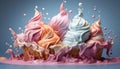 Abstract chocolate wave flowing, sweet candy pouring, creamy dessert backdrop generated by AI Royalty Free Stock Photo