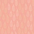 Abstract chokecherry tree leaf vector seamless pattern background. Stylized pink white foliage backdrop. Vertical