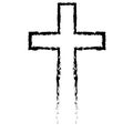 Abstract Christian cross black in hand drawn style