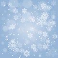 Abstract Christmas background with falling snowflakes. Vector illustration for Holiday Collection. Royalty Free Stock Photo