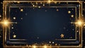 abstract christmas background A festive vector illustration of a golden frame with stars and confetti on a galaxy background. Royalty Free Stock Photo