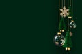 Abstract Christmas background, hanging snowflakes, glass balls , Christmas tree Royalty Free Stock Photo