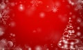 Abstract Christmas background. Holiday concept, magic, new year. Bokeh, snowflakes. Winter holidays. Place for text. Red valentine Royalty Free Stock Photo