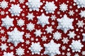 Abstract Christmas background with volumetric paper snowflakes. Royalty Free Stock Photo