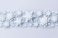 Abstract Christmas background with volumetric paper snowflakes. Royalty Free Stock Photo