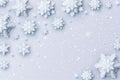 Abstract Christmas background with volumetric paper snowflakes. Royalty Free Stock Photo