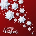 Abstract Christmas background with volumetric paper snowflakes. Royalty Free Stock Photo