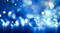 Abstract Christmas blue bokeh background. defocused lights Xmas modern design. For Christmas cards, posters, art texture, Royalty Free Stock Photo