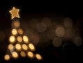 Abstract of christmas bokeh tree