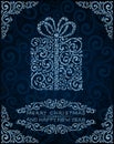 Abstract christmas card with gift box Royalty Free Stock Photo