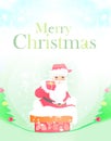 Abstract Christmas card with Santa Claus and Christmas tree Royalty Free Stock Photo