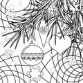 Abstract christmas coloring page book background