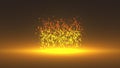 Abstract Christmas gold shimmering background, computer generated. 3d rendering of gold particles