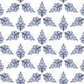 Abstract festive Christmas snowflake pattern on blue background