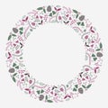 Abstract Christmas flat wreath composition vector