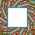 Abstract Christmas mosaic background with frame