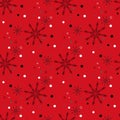 Abstract Christmas and New Year Seamless Pattern on red Background. Vector Illustration EPS10 Royalty Free Stock Photo