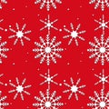 Abstract Christmas and New Year Seamless Pattern on red Background. Vector Illustration EPS10 Royalty Free Stock Photo