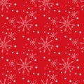 Abstract Christmas and New Year Seamless Pattern on red Background. Vector Illustration EPS10 Royalty Free Stock Photo