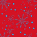 Abstract Christmas and New Year Seamless on red Background. snowflake pattern. Vector Illustration EPS 10 Royalty Free Stock Photo