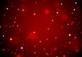 Abstract Christmas red background, bokeh, falling particles, holiday, party, happy, new year, Valentine`s day, romance,love, whit Royalty Free Stock Photo