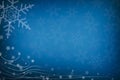 Abstract Christmas Snowflakes and Swirls Blue Background with Co