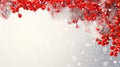 Abstract Christmas snowy background with frosty bright red holly berries, light winter background Royalty Free Stock Photo